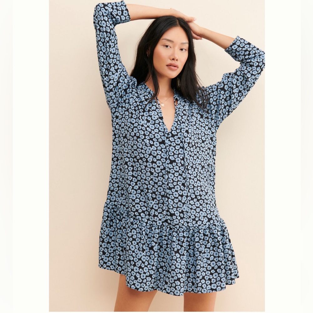Anthropologie Glamorous Floral Flounce Dress, Size 6